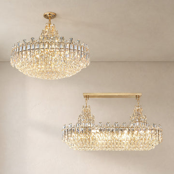 Modern Crystal Tiered Chandelier, 19.69 Inch