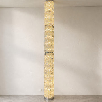Modern Cylindrical Crystal Chandelier