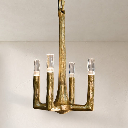 Modern Forged Brass Pendant Light, 12 inch