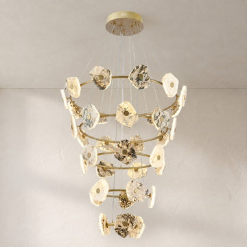 Modern Gold and Alabaster Pendant Light