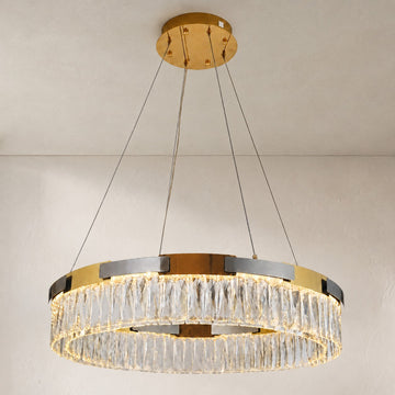 Modern Gold and Crystal Chandelier