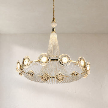 Modern Gold and Crystal Chandelier W58008-12
