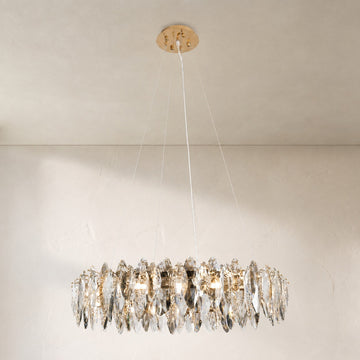 Modern Gold Crystal 18-Light Chandelier, 31 inch