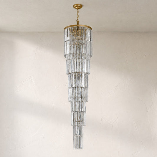 Modern Black Crystal 29-Light Spiral Chandelier, 19.7 inch