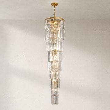 Modern Black Crystal 29-Light Spiral Chandelier, 19.7 inch