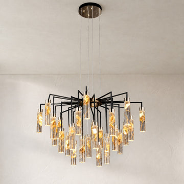 Modern Gold Crystal Ring Chandelier