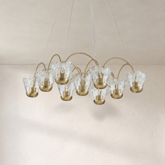 Modern Gold Glass Branch Pendant Light, 24 inch