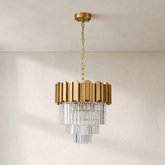 Modern Gold K9 Crystal 5-Light Chandelier, 15.75 inch