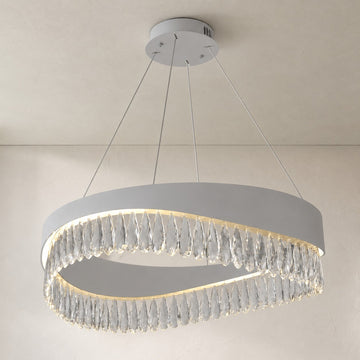 Modern Gray Crystal Chandelier
