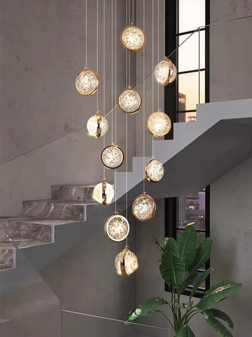 Modern Luxury Long Chandelier for Loft and Villa Spaces