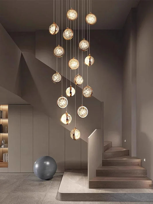Modern Luxury Long Chandelier for Loft and Villa Spaces