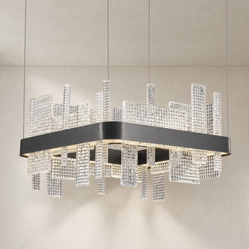 Modern Matte Black Glass Pendant Light, 19.7 Inch