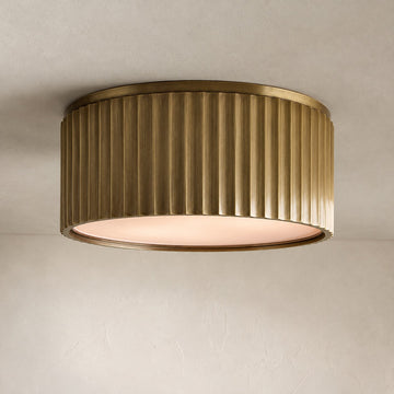 Modern Polished Nickel Frosted Glass Flush Mount