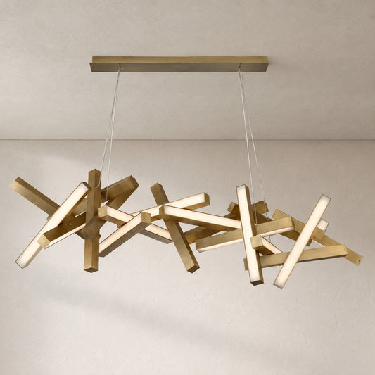 Modern Round/Linear Geometric Aluminum LED Chandelier for Dining Room/Bedroom