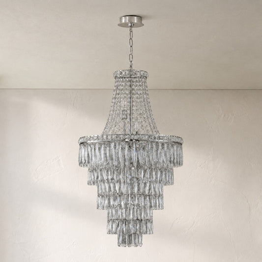 Modern Silver Crystal Chandelier, 21.7 Inch