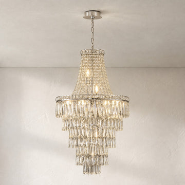 Modern Silver Crystal Chandelier, 21.7 Inch