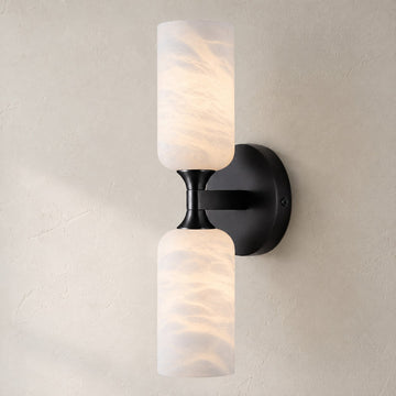 Monty Alabaster Linear Wall Sconce-Black