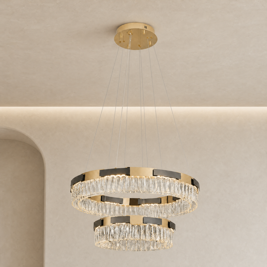 Mughetto Crystal Duo Chandelier
