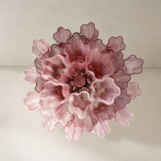 Murano Chandelier – 30 tubes – Alabaster Pink