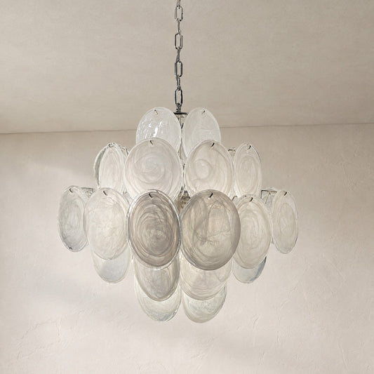 Murano Chandelier 36 White Disks