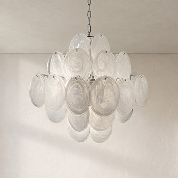 Murano Chandelier 36 White Disks