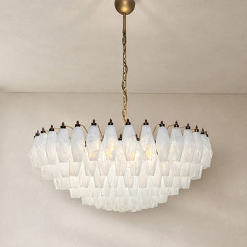 Murano Chandelier – Poliedri – 185 glass – White Alabaster