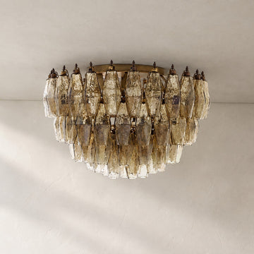Murano Chandelier – Poliedri – 84 glasses – Dark smoked