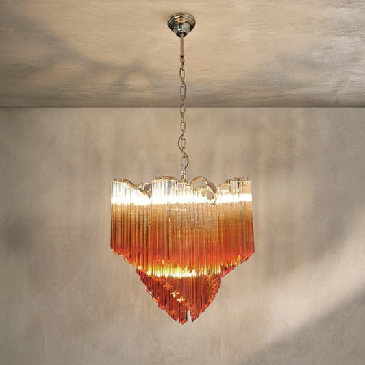 Murano Chandelier – Viennetta – 114 prisms – Amber