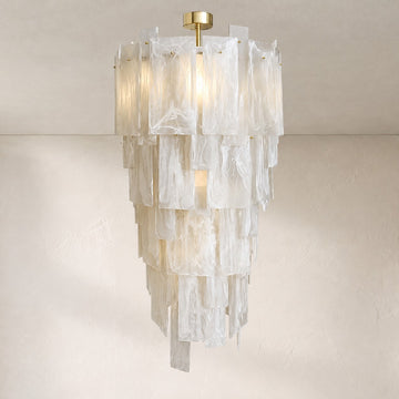 Murano Glass Alabaster Chandelier