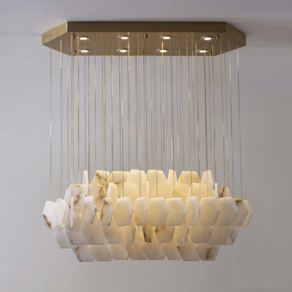 Natural Alabaster Cube Modern Chandelier | Lamer Lighting (2)