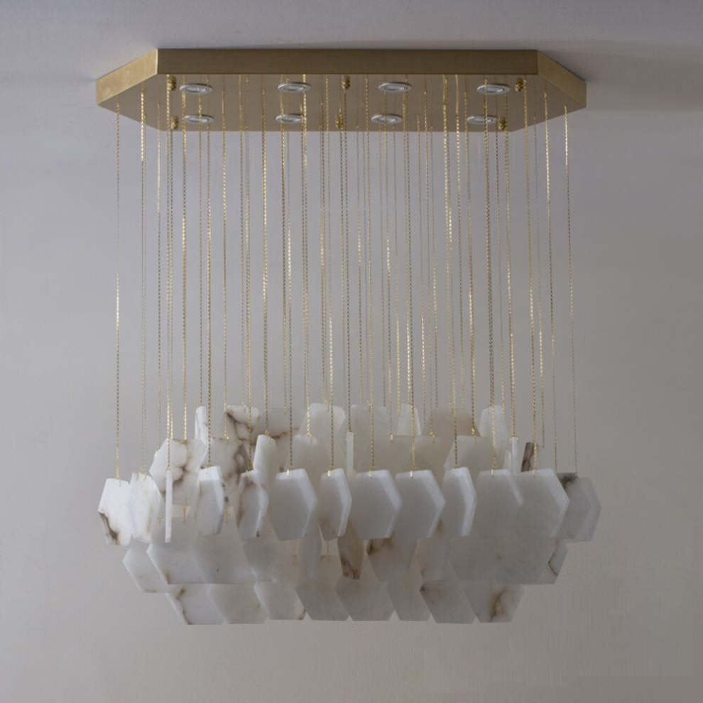 Natural Alabaster Cube Modern Chandelier | Lamer Lighting (3)