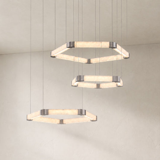 Ola Single Ring Alabaster Chandelier