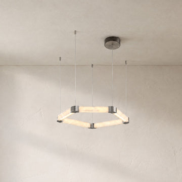 Ola Single Ring Alabaster Chandelier