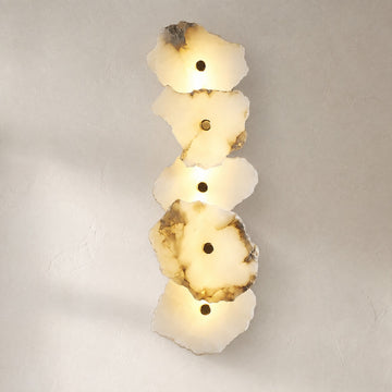 Organic Modern Spanish Alabaster 1-Light Wall Sconce, 5.51 inch
