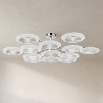 Ovo Ice Glass Round Chandelier 56.75"