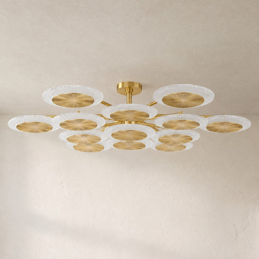 Ovo Ice Glass Round Chandelier 56.75"