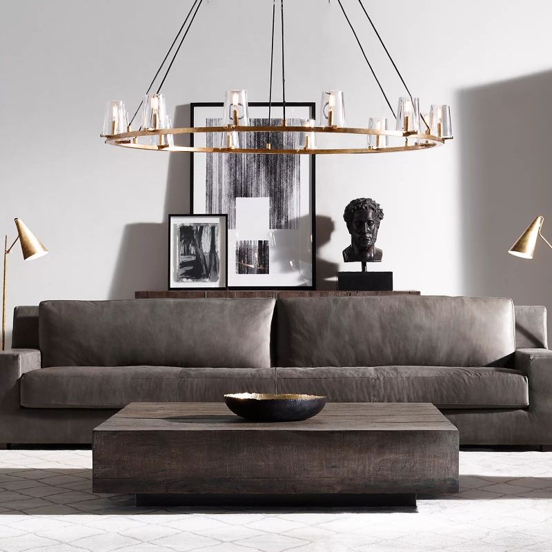Kuseau Glass Round Chandelier 60" - lamerlighting