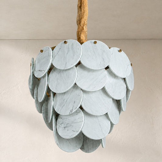 Pearl Mist Gray Petal Chandelier