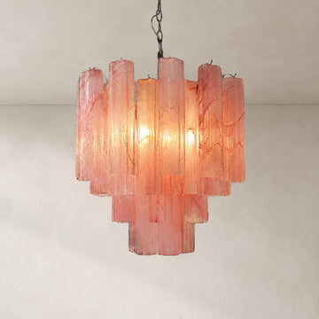 Pink Murano Glass Tronchi Chandelier