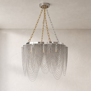 Post-Modern Stainless Steel Flower Chandelier, 23.6 Inch