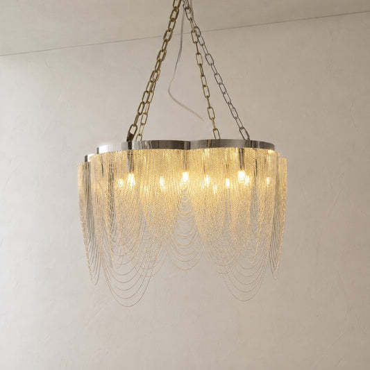 Post-Modern Stainless Steel Flower Chandelier, 23.6 Inch