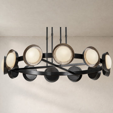PrismFlow  Alabaster Metal Chandelier