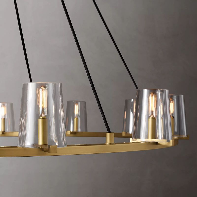 Kuseau Glass Round Chandelier 60" - lamerlighting