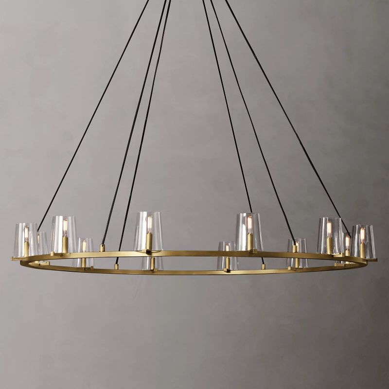 Kuseau Glass Round Chandelier 60" - lamerlighting