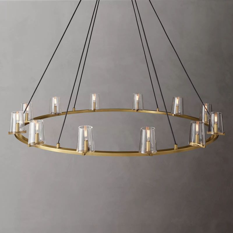 Kuseau Glass Round Chandelier 60" - lamerlighting