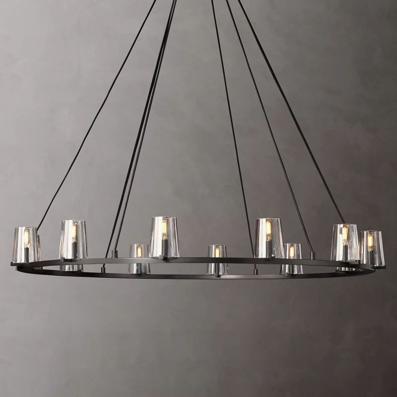Kuseau Glass Round Chandelier 60" - lamerlighting