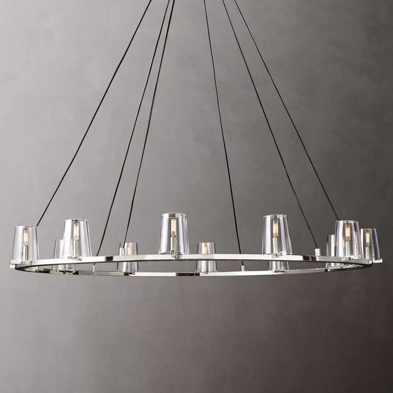 Kuseau Glass Round Chandelier 60" - lamerlighting
