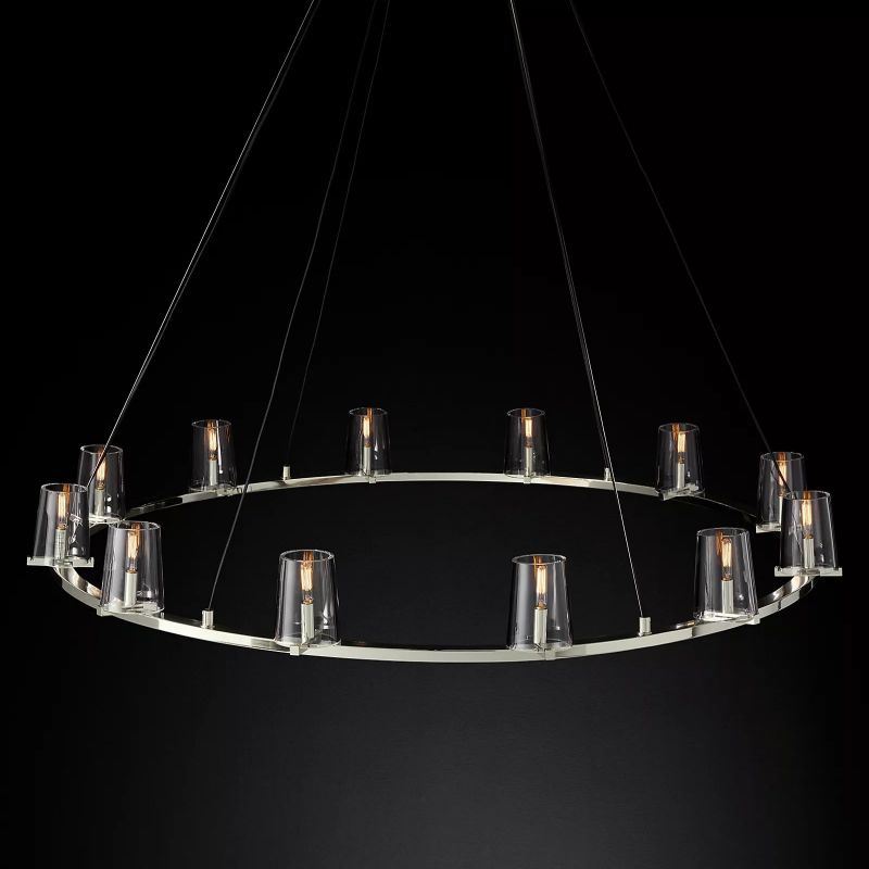 Kuseau Glass Round Chandelier 60" - lamerlighting