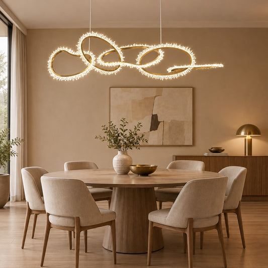 Quartz Weave Interlocking Ring Chandelier