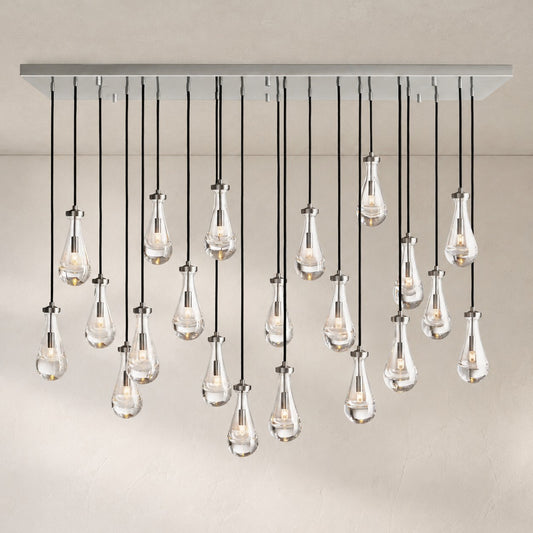 Raindrop Glass Linear Chandelier 54'' 72''